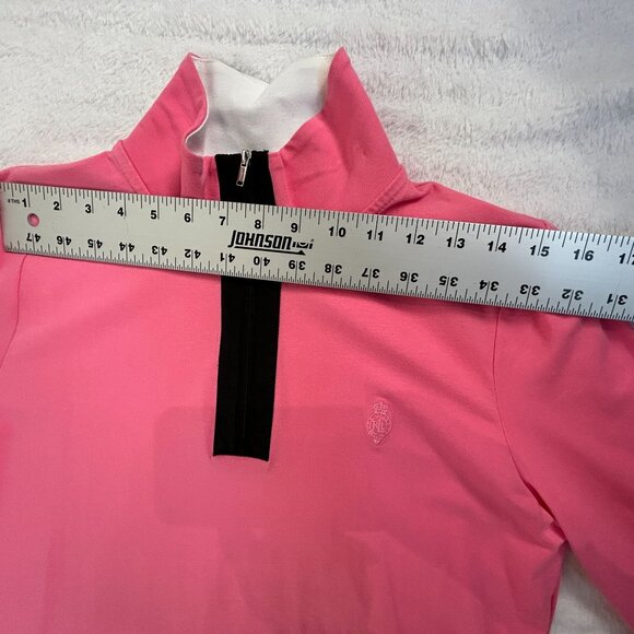 Lauren Ralph Lauren Womens Pink Long Sleeve 1/4 Zip Mock Neck Top Large Stretch - Picture 5 of 7